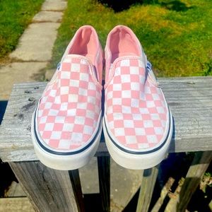 Pink checkered VANS